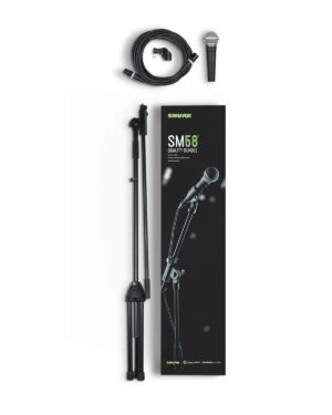 Shure SM58 Mic Bundle with K&M Mic Stand, 6m XLR Cable and Mic Clip Holder