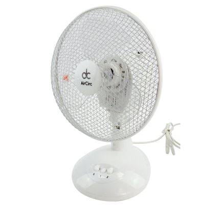 9" 2 Speed Oscillating Desk Fan in White