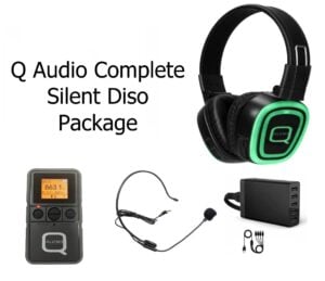 Complete Q Audio Silent Disco Package (with selectable headphone quantity)