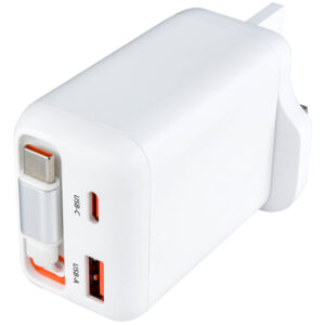 AV:Link 65w 1xUSBC 1xUSBA Gan Charger with Retractable Cable
