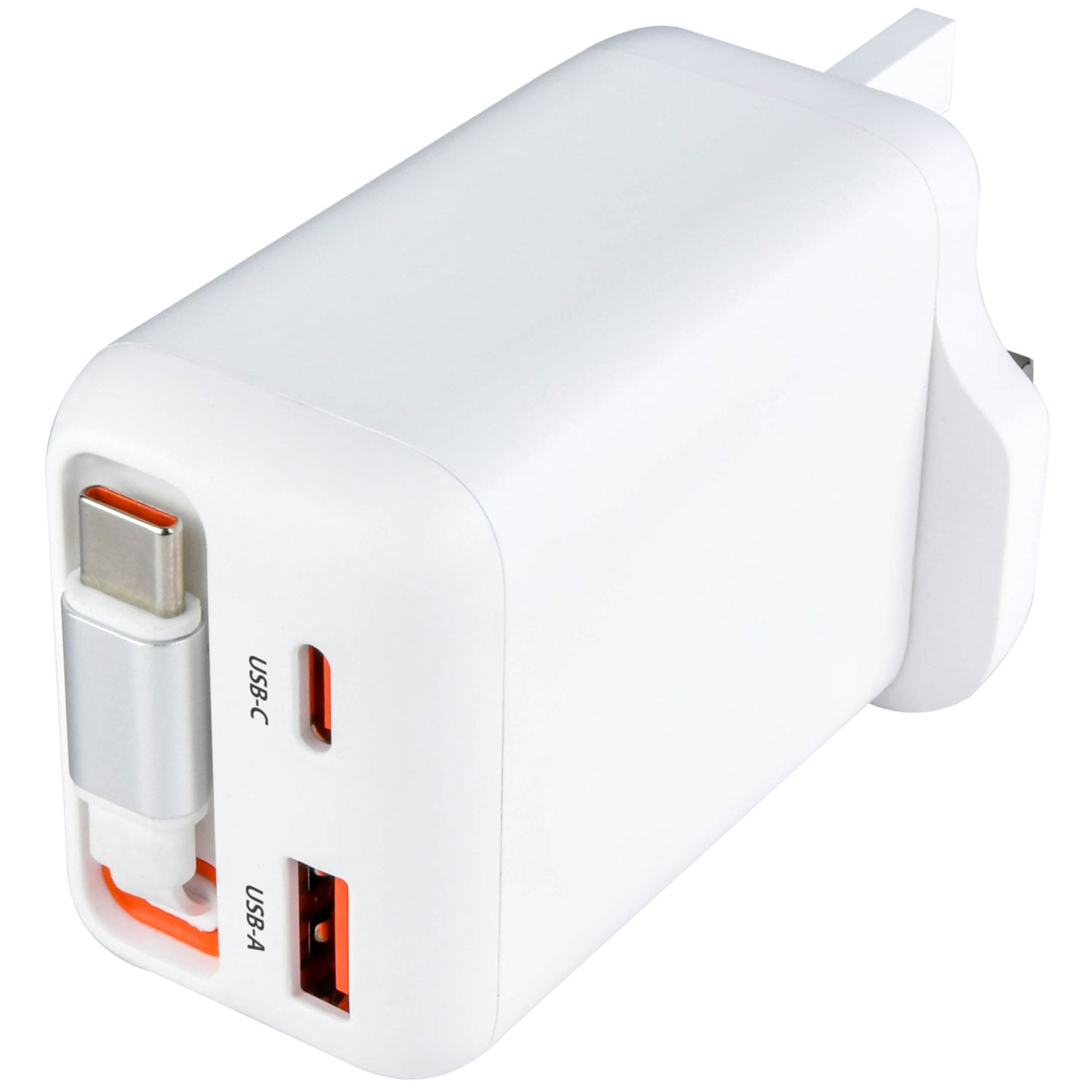 AV:Link 65w 1xUSBC 1xUSBA Gan Charger with Retractable Cable