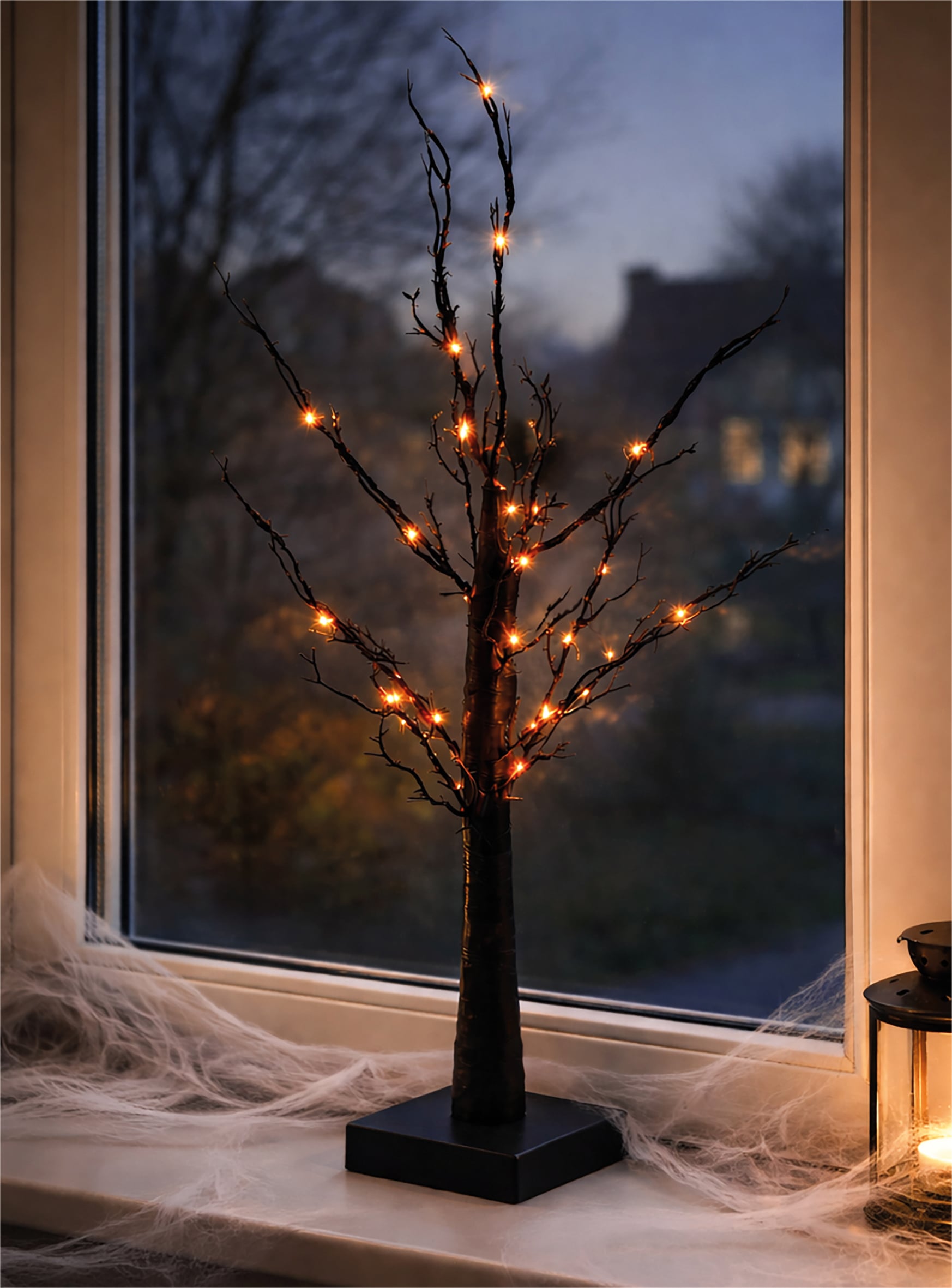 LED Halloween Black Glitter Tree