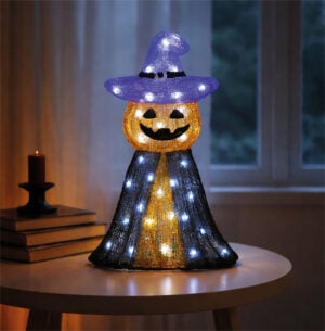 LED Witch Pumpkin Outdoor Halloween Decoration