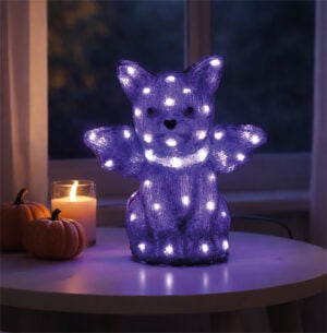 Purple LED Bat Outdoor Halloween Decoration