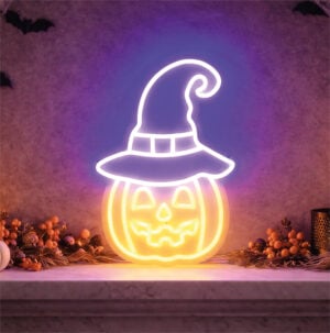 Halloween Pumpkin Silhouette Neon Indoor Decoration