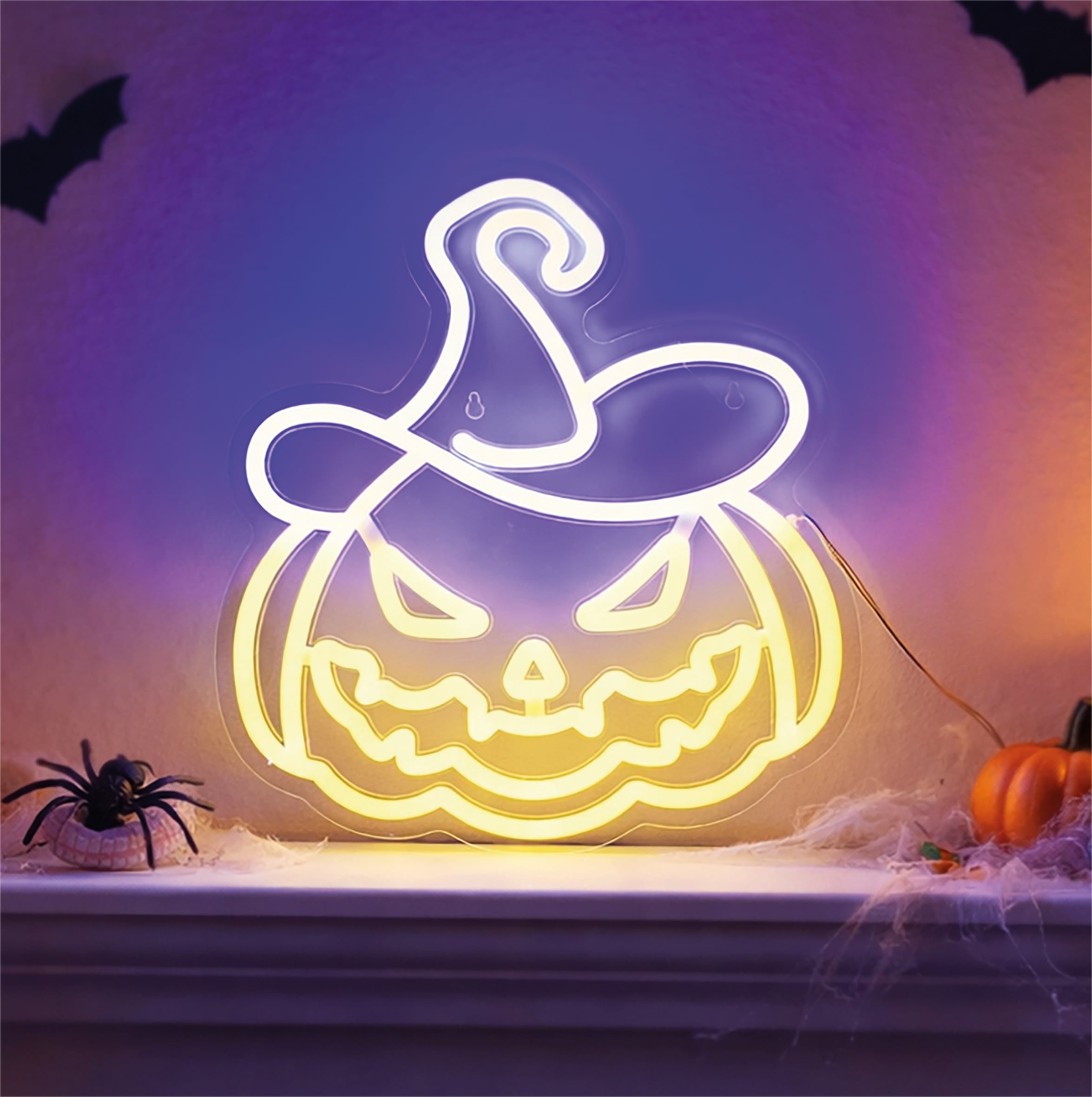 Pumpkin Silhouette Neon Indoor Decoration