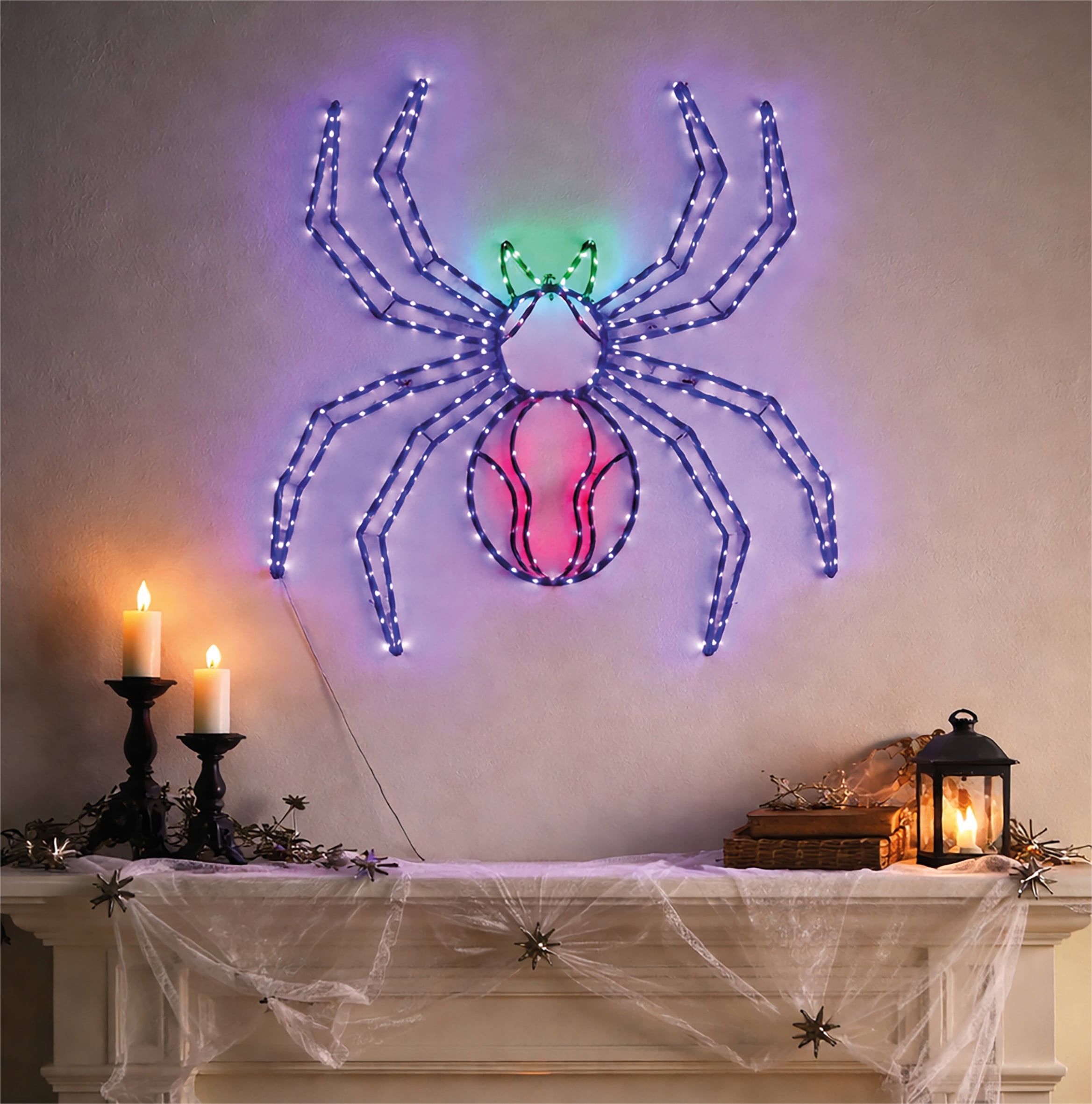 Multi-colour Spider Silhouette Outdoor Decoration